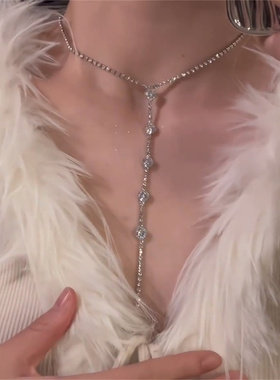 锆石流苏项链2024新款爆款