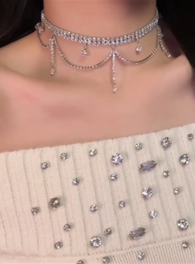 法式水滴流苏项链女款