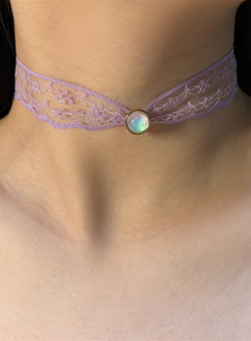 紫色性感蕾丝choker项圈女