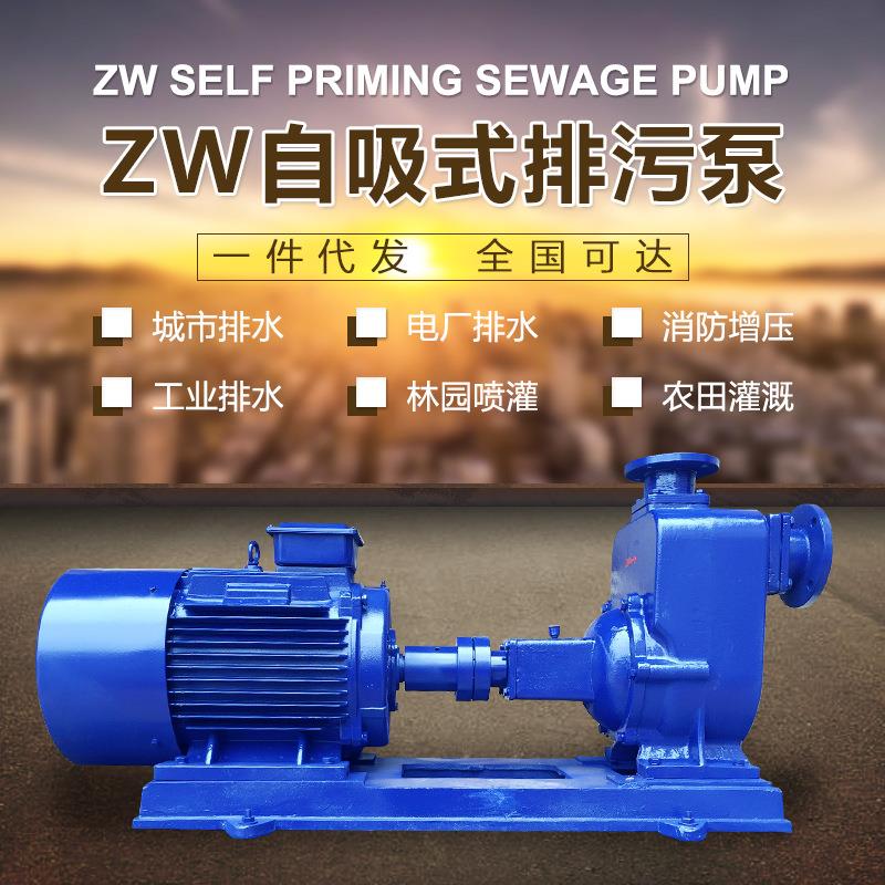 ZW自吸泵 自吸式无堵塞自吸排污泵 不锈钢污水自吸泵100ZW80-20