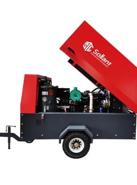 柴油移动式螺杆空压机厂家 120cfm 8Bar便携式螺杆空压机