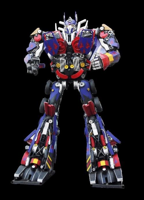 大型铁艺变形金刚模型金属摆件大黄蜂擎天柱户外雕塑米米机器人