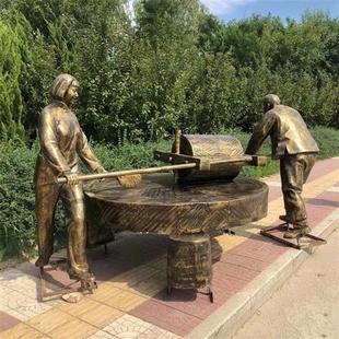 户外玻璃钢仿铜茶马古道人物运输商队场景小品雕塑茶农茶商摆件