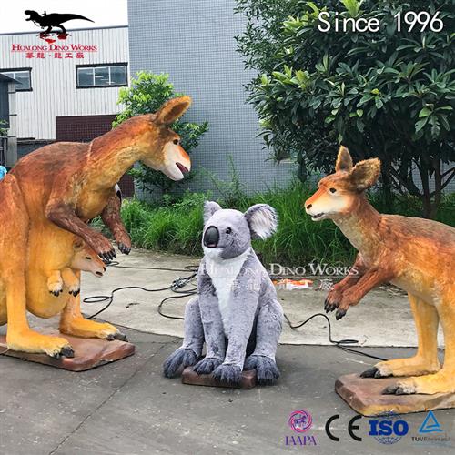 仿真机械电动袋鼠考拉模型可动可发声公园景区引流产品