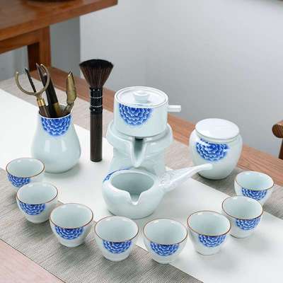 懒人自动时来运转石磨茶具套装家用全自动泡茶器高端泡茶神器