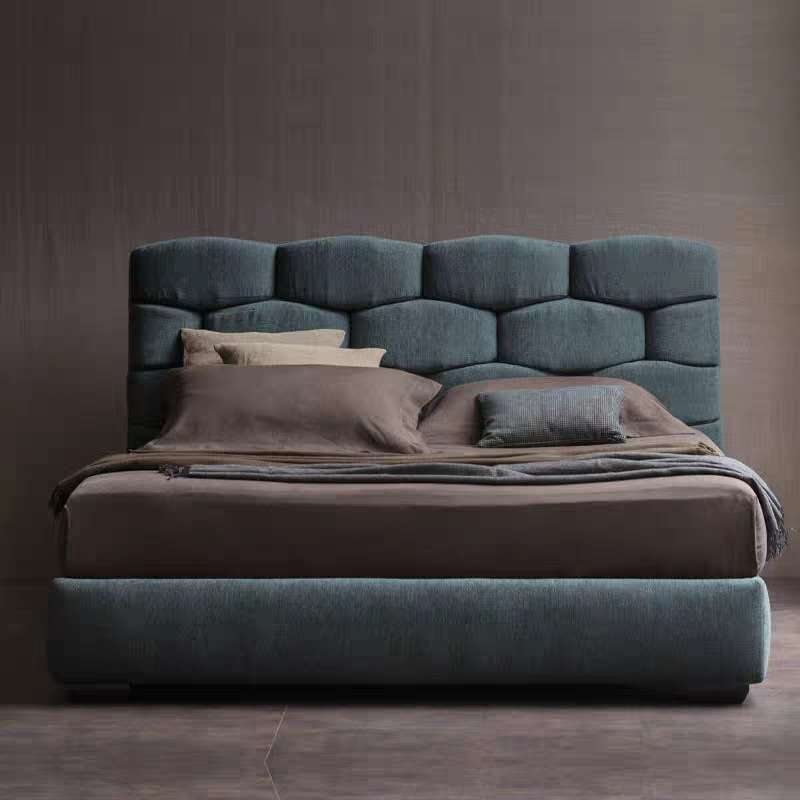 意大利FLOU卧室样板间1.8设计师软床高靠背布艺床皮床Maial双人床