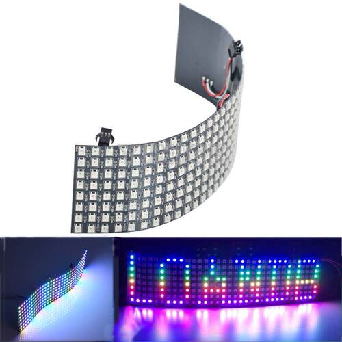 P10软屏8*32WS2812B/SK6812256灯全彩可编程像素屏点阵屏DC5V