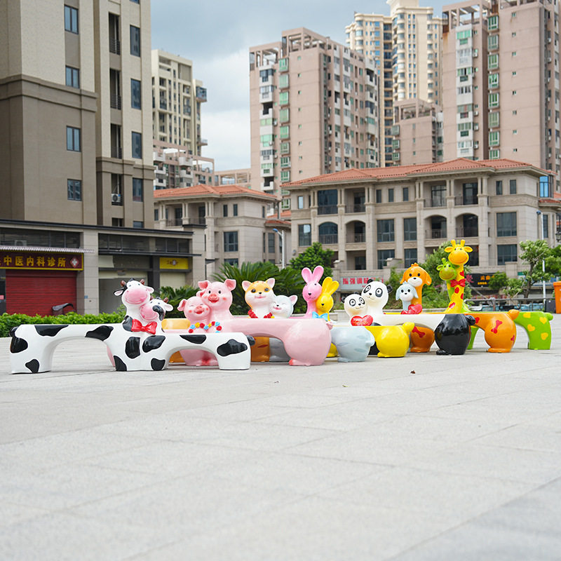卡通动物玻璃钢户外景观坐凳