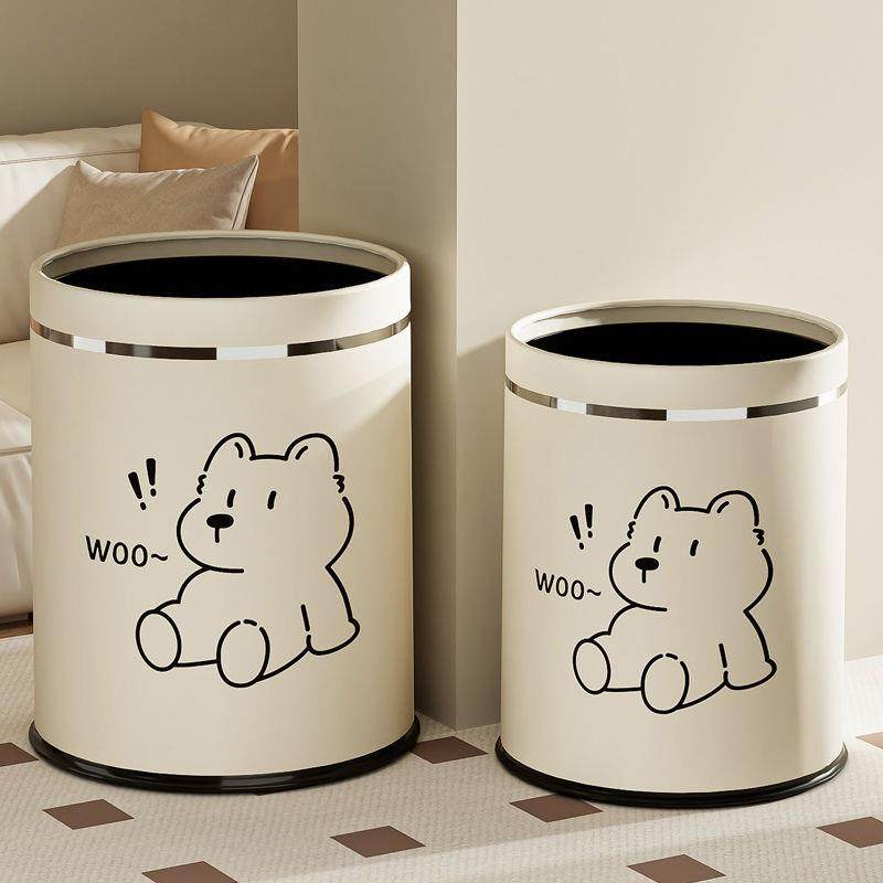 创意可爱垃圾桶家用2024新款客厅大号大容量厨房卧室厕所卫生桶