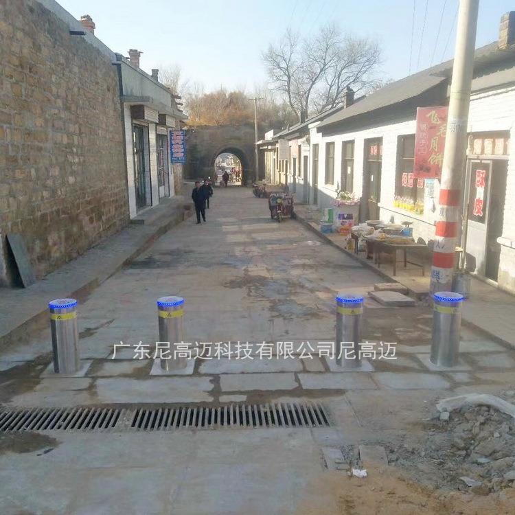 景区门口全自动液压升降护柱学校大门防撞路桩不锈钢成品车挡