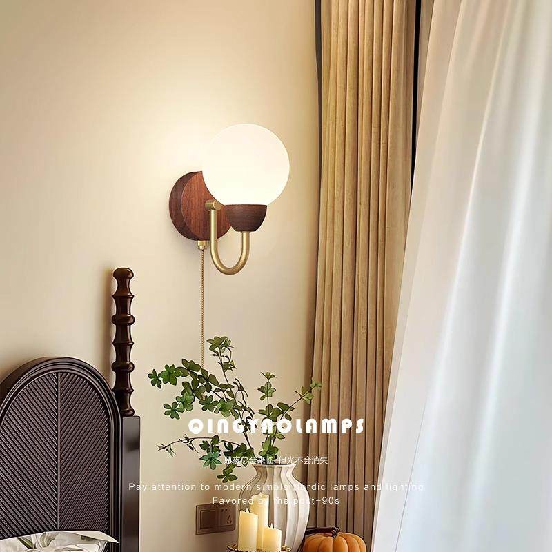 复古卧室床头灯中古胡桃木纹过道楼梯壁灯护眼房间灯,纺织面料/辅料/配套,纺织机械配件,淘宝优惠券,粉丝福利购,淘宝优惠卷