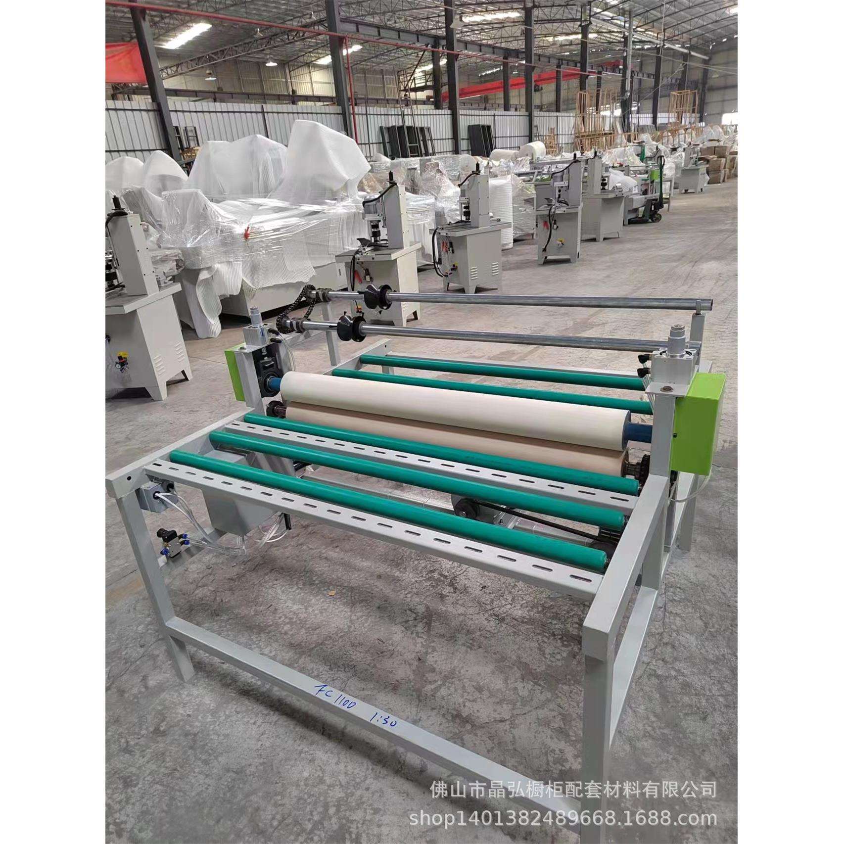 广东晶钢门贴膜机微晶玻璃瓷砖贴膜覆膜机衣柜橱柜生产设备