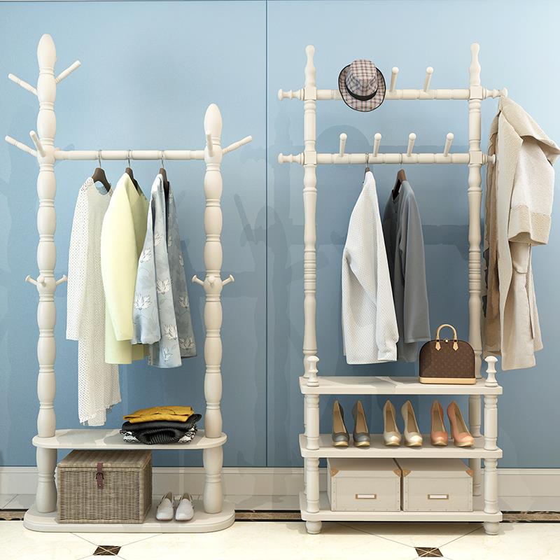 实木衣帽架落地卧室挂衣架欧式门厅置物架客厅衣服架现代简约重吴
