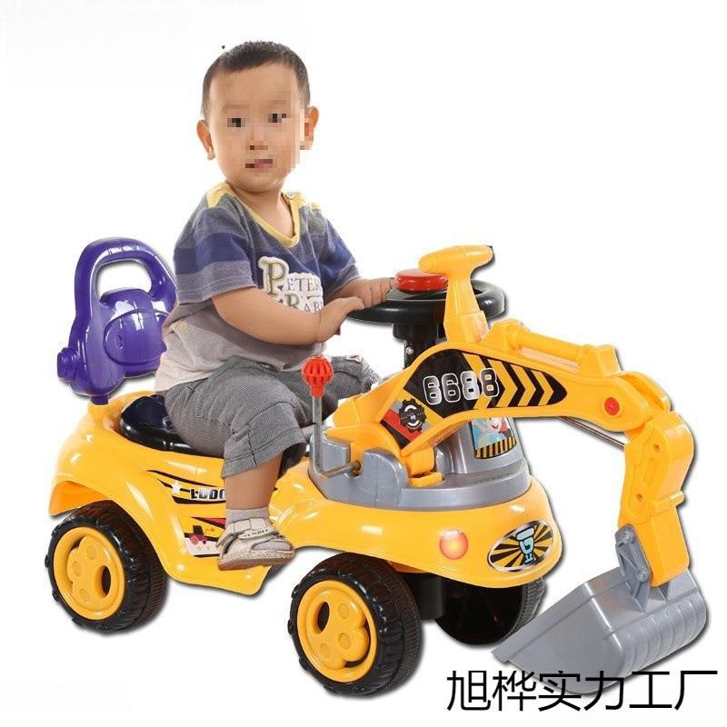 挖机玩具男孩带灯光玩具车可坐人脚蹬耐摔小孩子可以坐的儿童电动