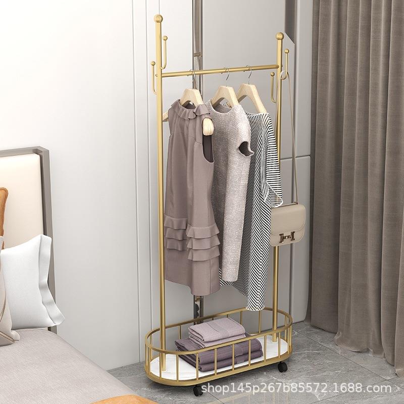 加厚加粗带轮可移动收纳衣帽架落地家用房间卧室简易挂衣架衣帽架