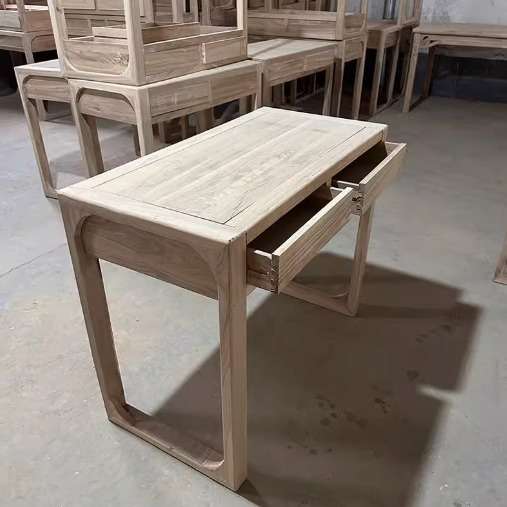 新中式书桌写字桌学生写生画架画桌木质简约款书法桌白茬胚坯画案
