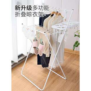 A10L飘窗晾衣架小型折叠落地室内阳台家用小简易晒衣架子浴巾