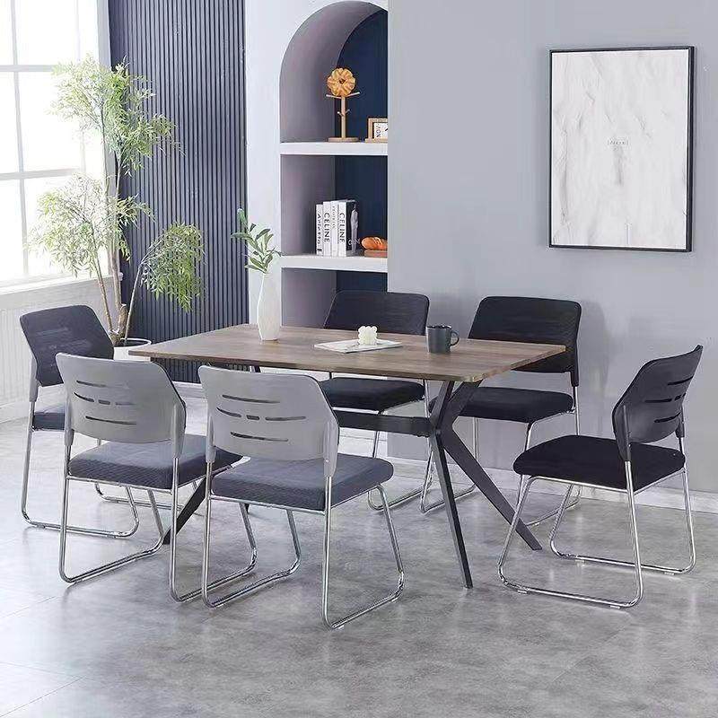 简约无扶手会议椅办公椅会客椅透气网布职员电脑椅培训椅免安装