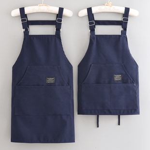 男女款 厨房做饭家用帆布围裙防油透气耐脏干活餐饮围腰工作服印字