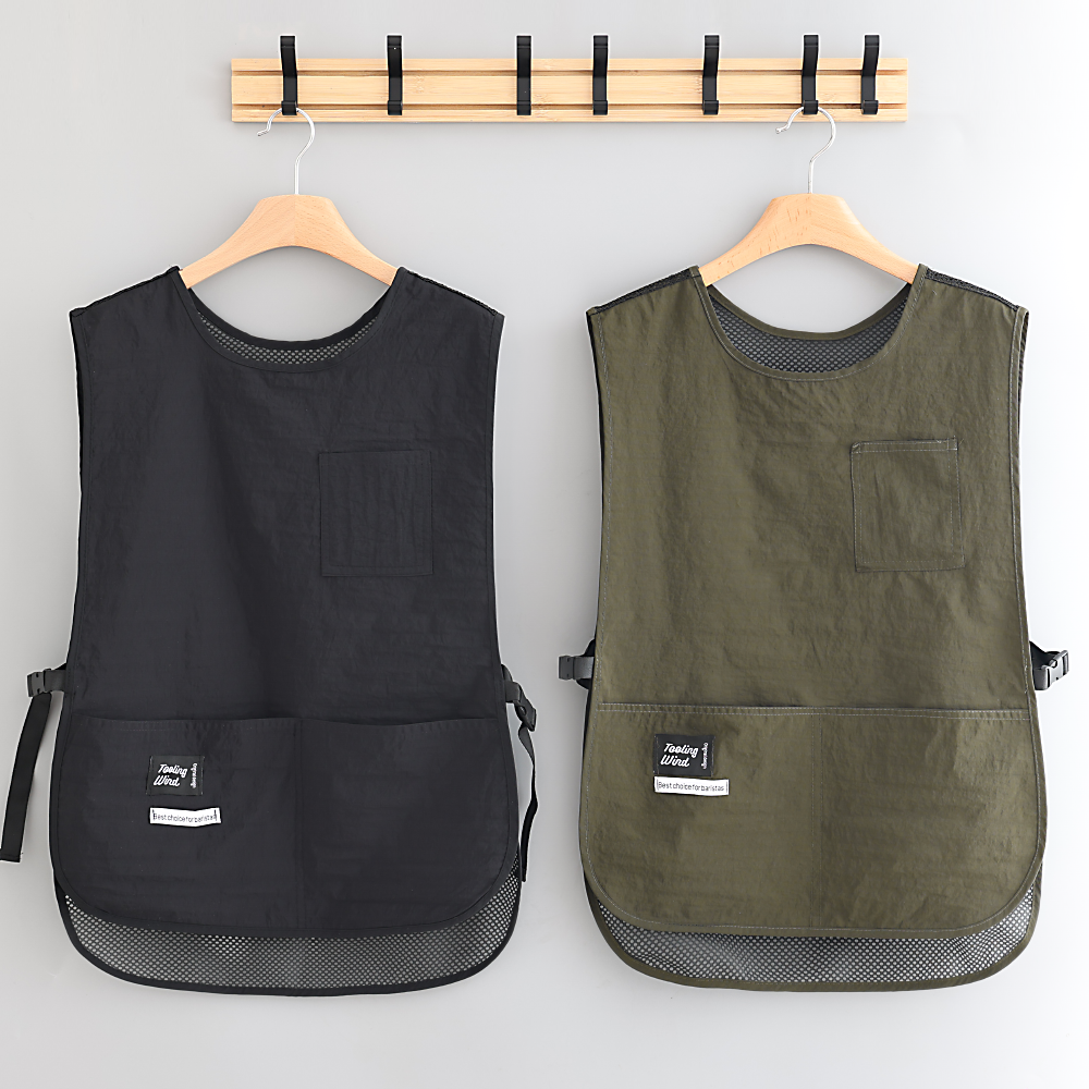 马甲式围裙耐污耐磨罩衣工作服女