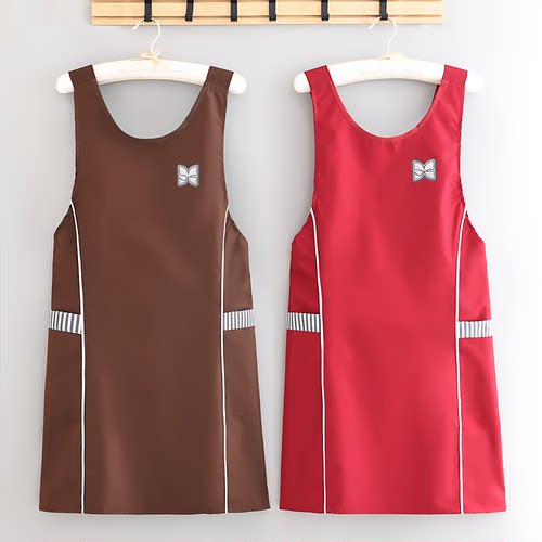 围腰无袖坎肩围裙耐污防水罩衣女