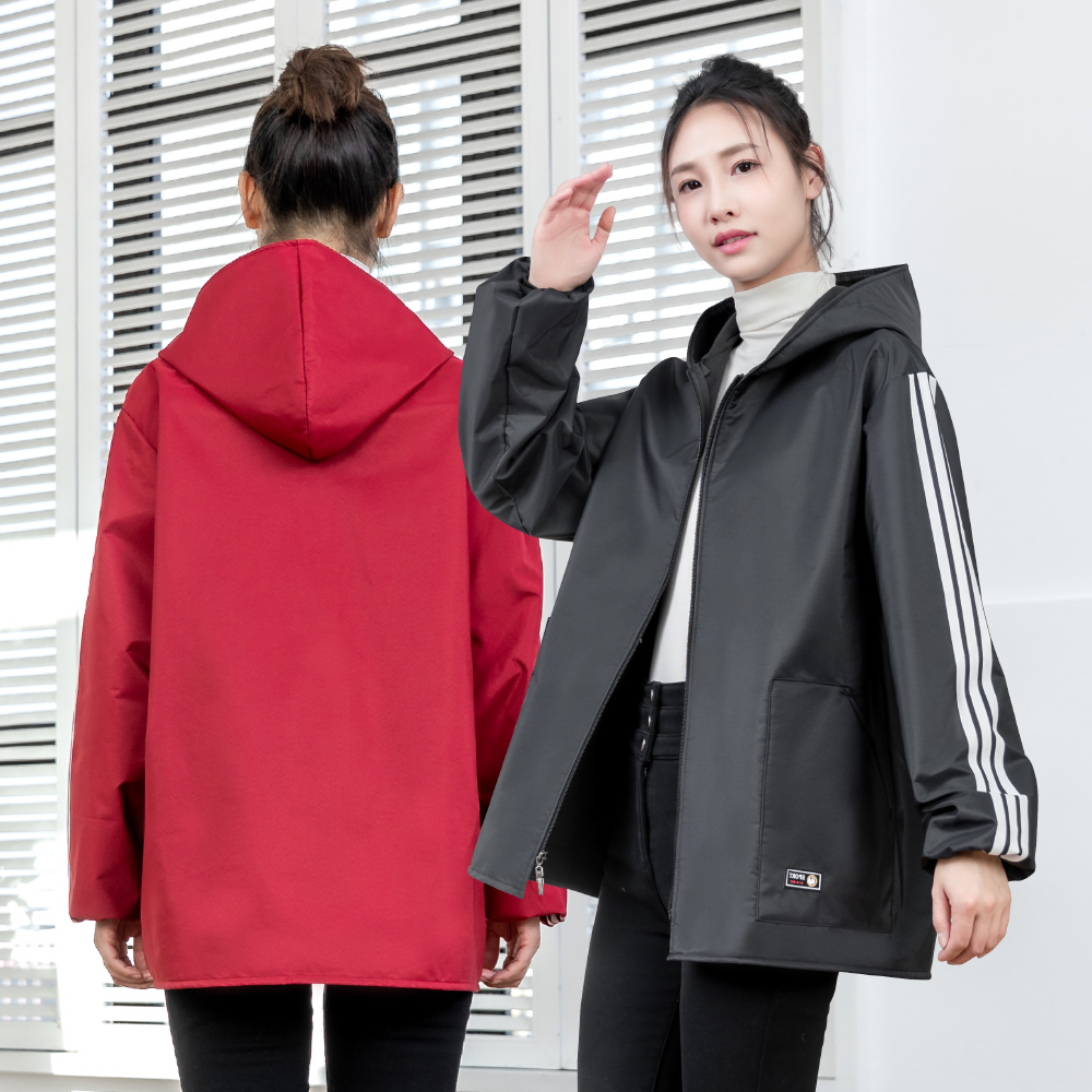 简约连帽加绒防水防油围裙