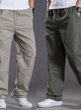 Men's solid color large casual overalls   男士纯色休闲工装裤