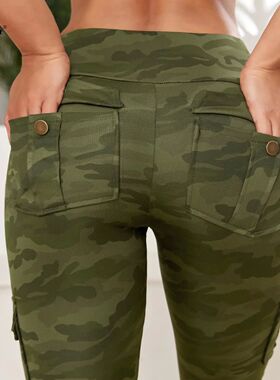 High waisted camouflage tight pants 女士高腰迷彩紧身瑜伽长裤