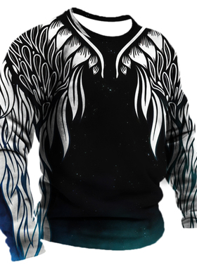 Men's 3D digital printed long sleeved top 3D数码印花长袖上衣