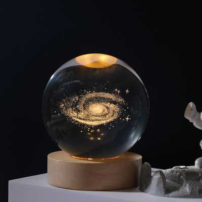 星空银河系水晶球卧室睡眠灯台灯床头usb小夜灯儿童生日礼物女生