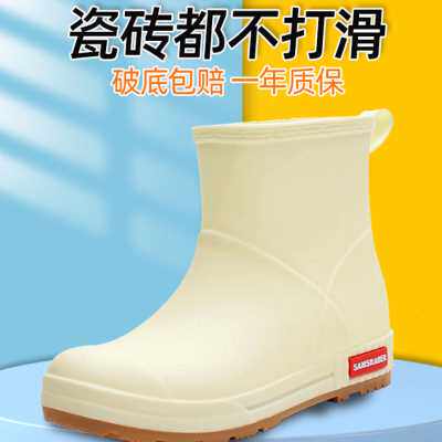 雨靴女中筒软长筒防水女士防滑男士雨靴雨鞋情侣款时尚款水鞋男款