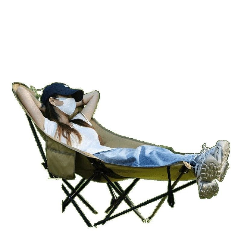 户外折叠椅承重500斤月亮椅300斤加厚可携式露营午休躺椅新型