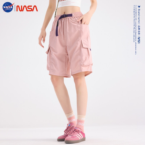 NASA联名冰丝多口袋工装五分裤男