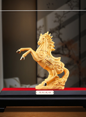 绒沙金铜马摆件马到成功客厅领导高档办公室装饰公司乔迁开业礼物