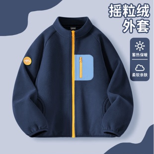 澳粒绒儿童罩衣加绒大童小学生宝宝羽绒服外套护衣长袖幼儿园防脏