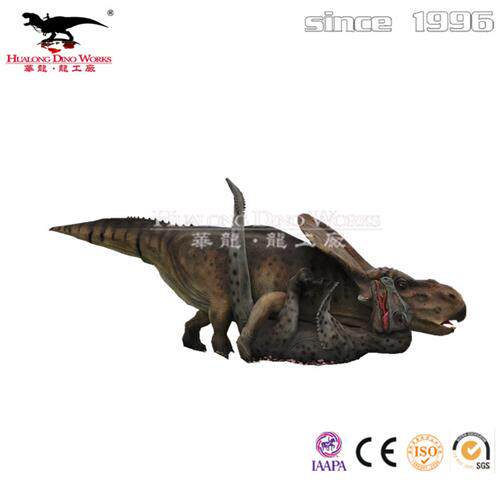 仿真原角龙打斗组合互动场景仿真恐龙制作户外景区展览展出