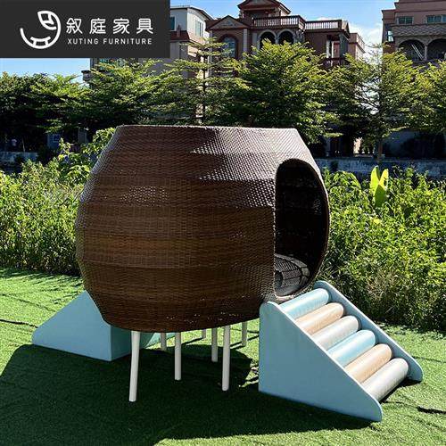 户外休闲创意圆形躺床室外景区民宿别墅网红打卡鸟巢防水防晒家具,住宅家具,户外沙发,淘宝优惠券,粉丝福利购,淘宝优惠卷