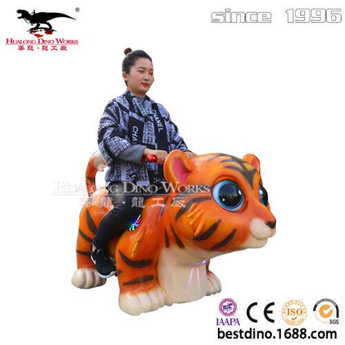 仿真动物公园游乐场广场坐骑机械电动小车亲子乘骑仿真老虎小车