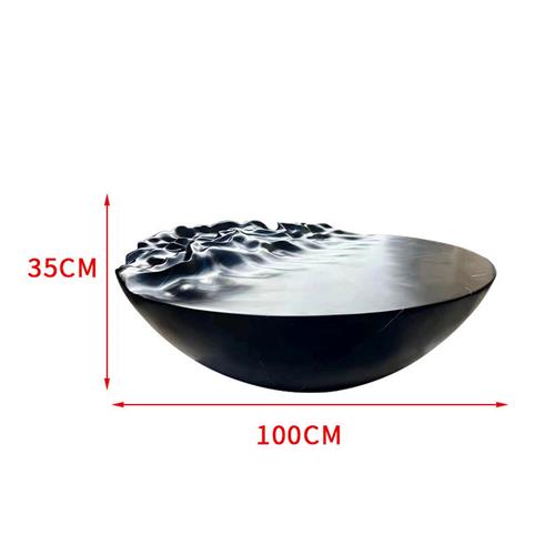 售楼处酒店大堂水波纹玻璃钢雕塑底座大型流水落地工艺品雕塑摆件