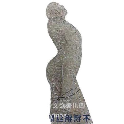 公司制作不锈钢丝编织人物雕塑装置艺术景观道具不锈钢锻造摆件