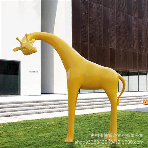 大型玻璃钢雕塑商场卡通长颈鹿户外公仔吉祥物酒店摆件园林美陈