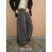 现货 DKZ 咖色廓形灯芯绒休闲裤 女秋冬新款 宽松复古弯刀裤