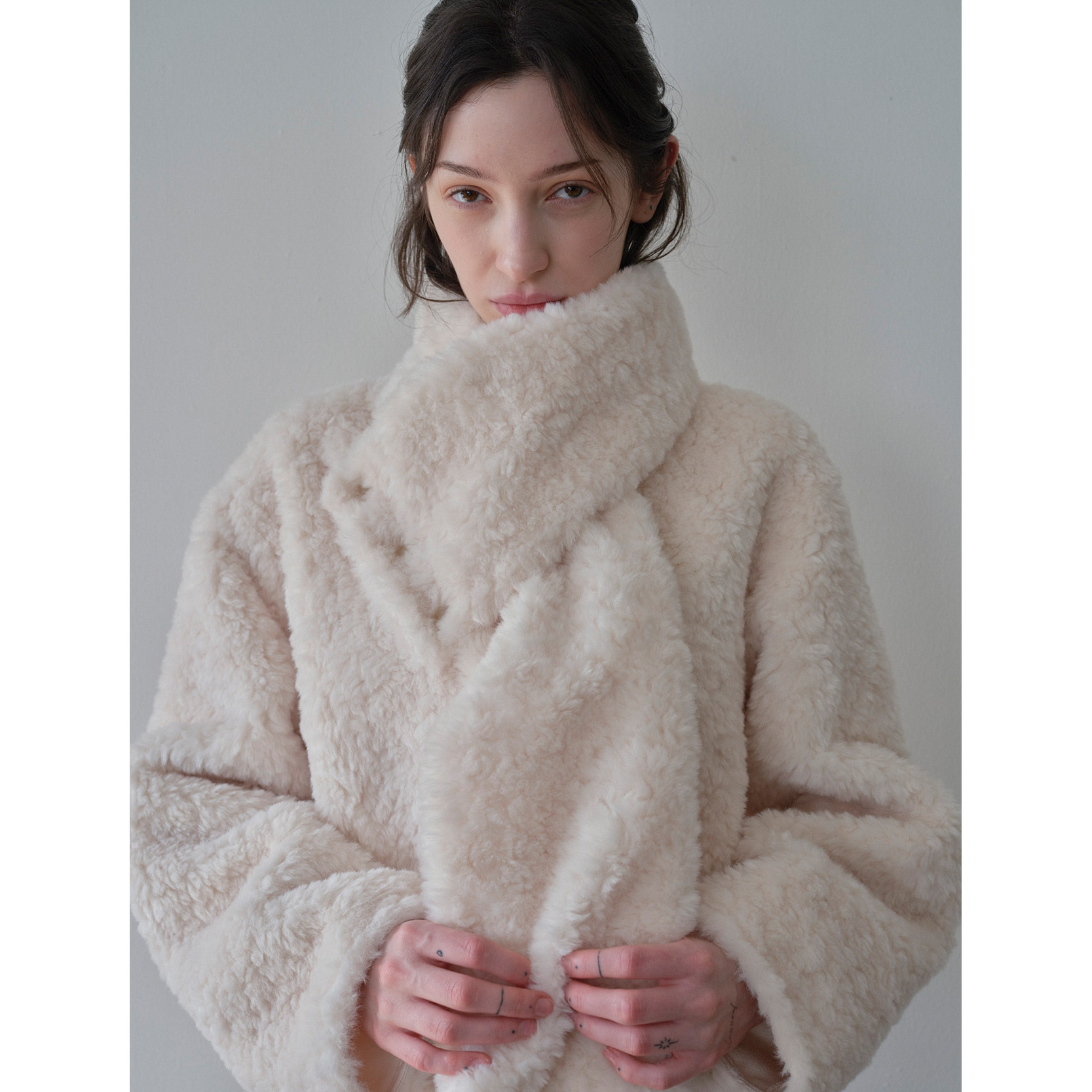 DKZ 软糯环保毛毛可拆卸围巾外套女秋冬新款宽松保暖上衣,女装/女士精品,短外套,淘宝优惠券,粉丝福利购,淘宝优惠卷