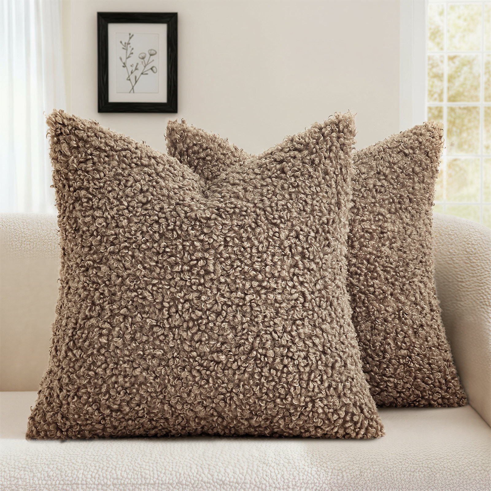 秋冬纯色卷羊毛泰迪绒沙发抱枕套床头客厅靠背枕民宿样板间靠垫套,居家布艺,靠垫/抱枕,淘宝优惠券,粉丝福利购,淘宝优惠卷