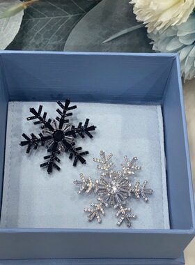 HF何家雪花胸针925银轻奢优雅