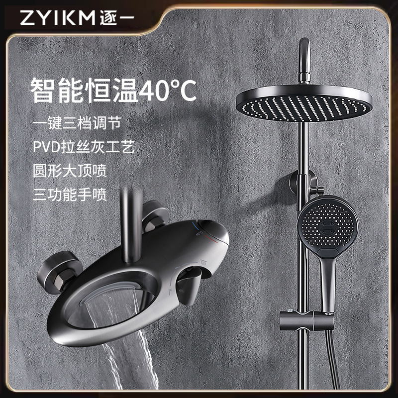 全铜飞雨枪灰色恒温创意