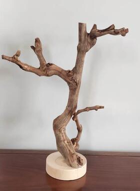原木树枝树干装饰带底托摆件茶几摆设手工把玩首饰支架