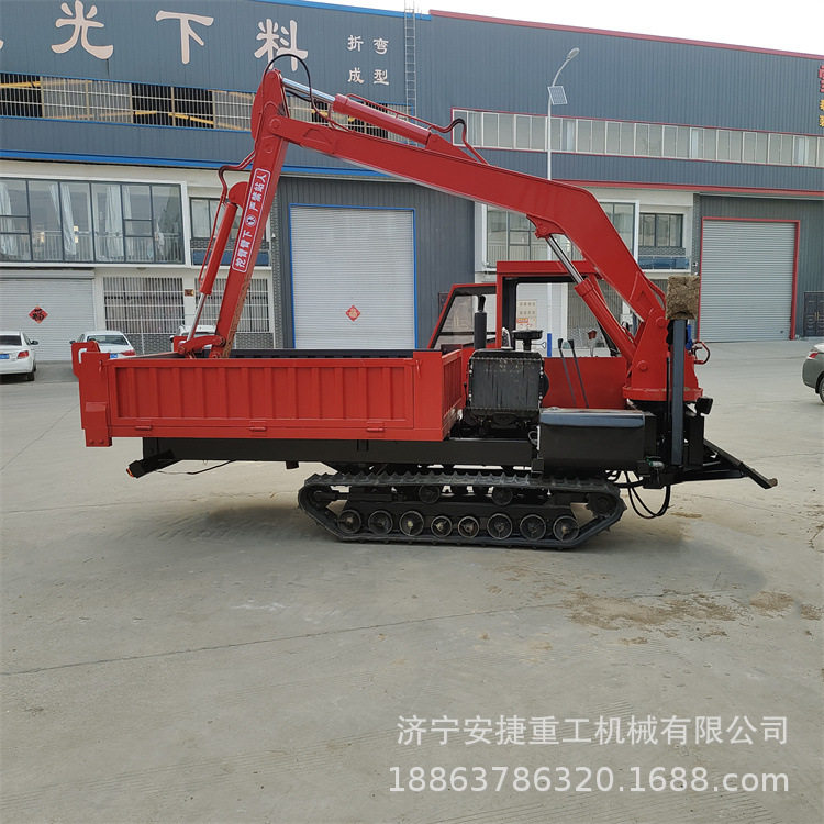 8吨后驱履带随车挖 大臂带绞盘车挖 工程修路挖掘四不像挖机