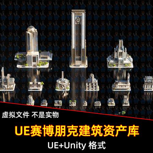 unity赛博朋克未来城市建筑高楼大厦街区资产库UE5虚幻5