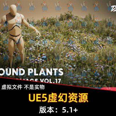 UE5虚幻地面植物花草Foliage VOL.17 - Ground Plants (Low Poly)